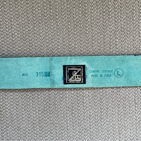 Vintage Blue Leather Belt with Silver Snake Buckle - Picture 3 of 4